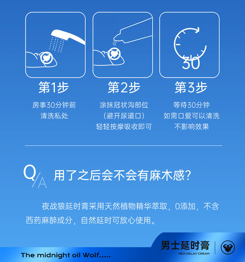 趣愛閣-延時膏成人用品批發(fā)供應(yīng): 初辰夜戰(zhàn)狼外用延時膏