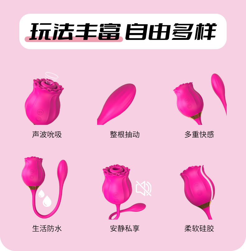 趣愛(ài)閣-成人用品市場(chǎng)諾貝趣A81 6雙頭吮吸跳蛋玫瑰花