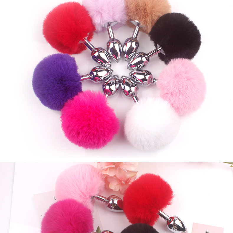 趣愛閣-成人用品批發一手貨源肛塞:仿毛毛球兔尾肛塞肛塞