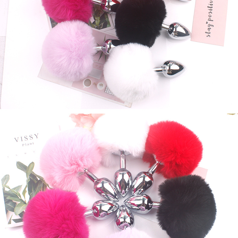 趣愛閣-成人用品批發一手貨源肛塞:仿毛毛球兔尾肛塞肛塞