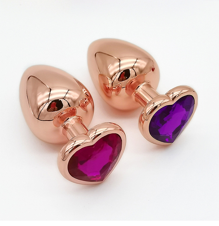 趣愛閣-情趣用品批發進貨肛塞：狼牌心形金屬玫瑰金肛塞