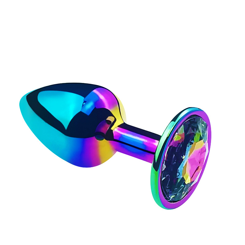 趣愛閣-成人用品廠家直接發(fā)貨一手貨源肛塞：狼牌圓形金屬炫彩肛塞