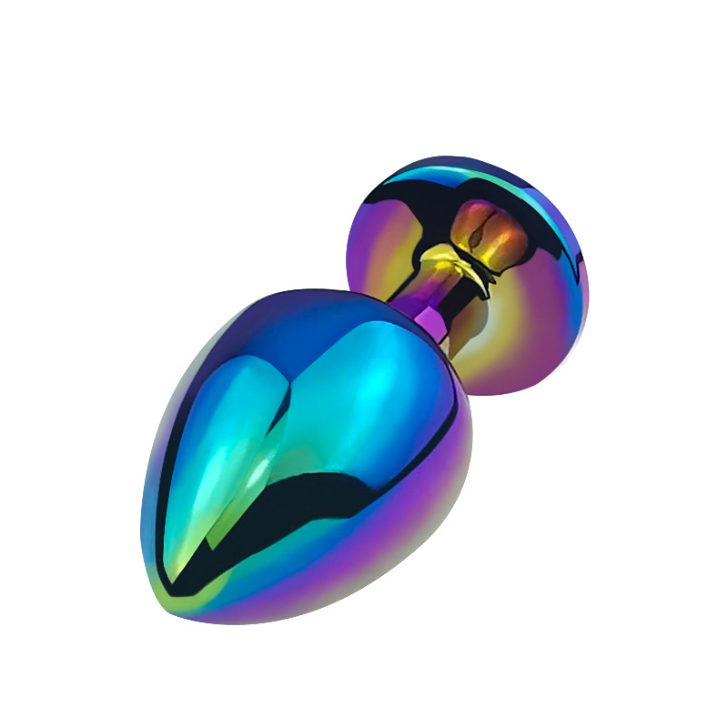 趣愛閣-成人用品廠家直接發(fā)貨一手貨源肛塞：狼牌圓形金屬炫彩肛塞