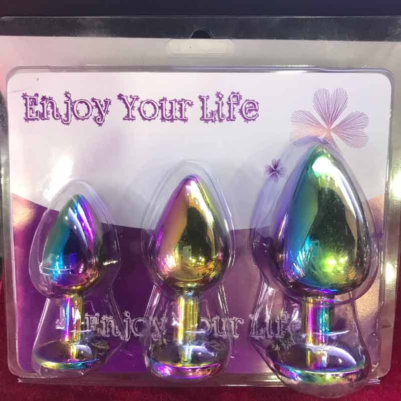 趣愛閣-成人用品廠家直接發(fā)貨一手貨源肛塞：狼牌圓形金屬炫彩肛塞