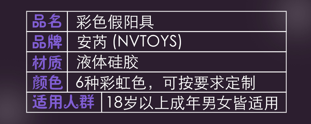 趣愛閣-成人用品批發仿真陽具：景興安芮6彩陽具仿真陽具