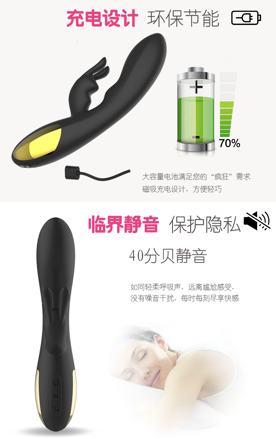 趣愛閣-成人用品一手貨源一件代發震動棒：景興安芮WS-NV027瘋狂兔震動棒