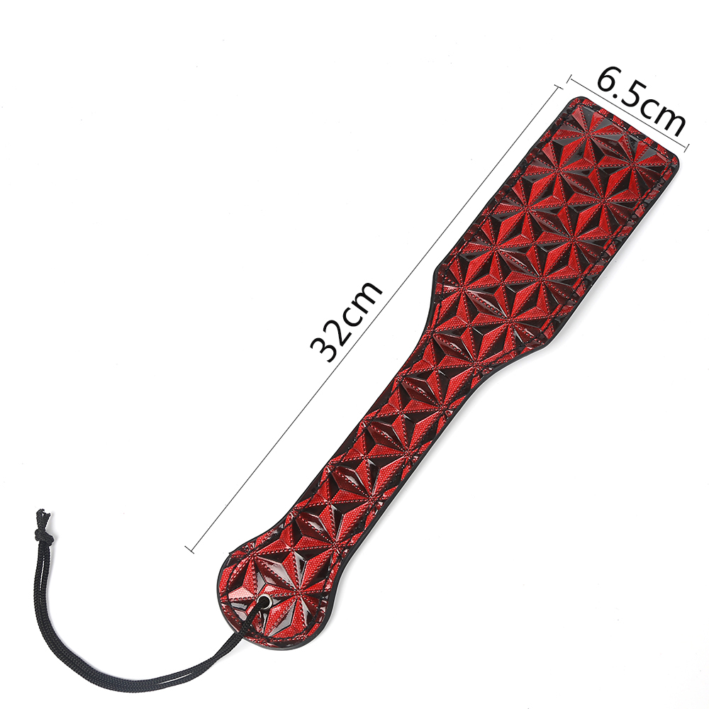 趣愛閣-成人用品批發進貨在哪里SM用品：黑浪鉆石紋皮革拍子SM用品