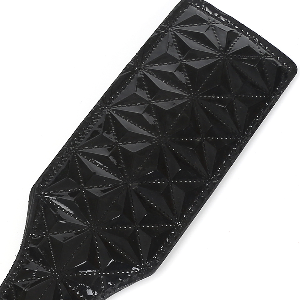 趣愛閣-成人用品批發進貨在哪里SM用品：黑浪鉆石紋皮革拍子SM用品