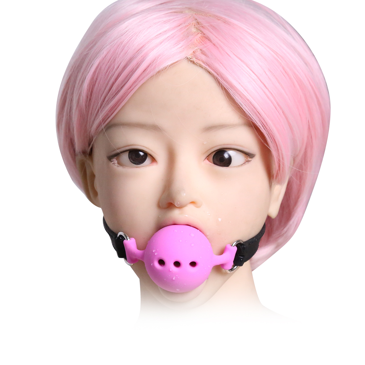 趣愛閣-成人用品進貨批發網SM用品：趣味-帶孔全硅膠嘴口球SM用品