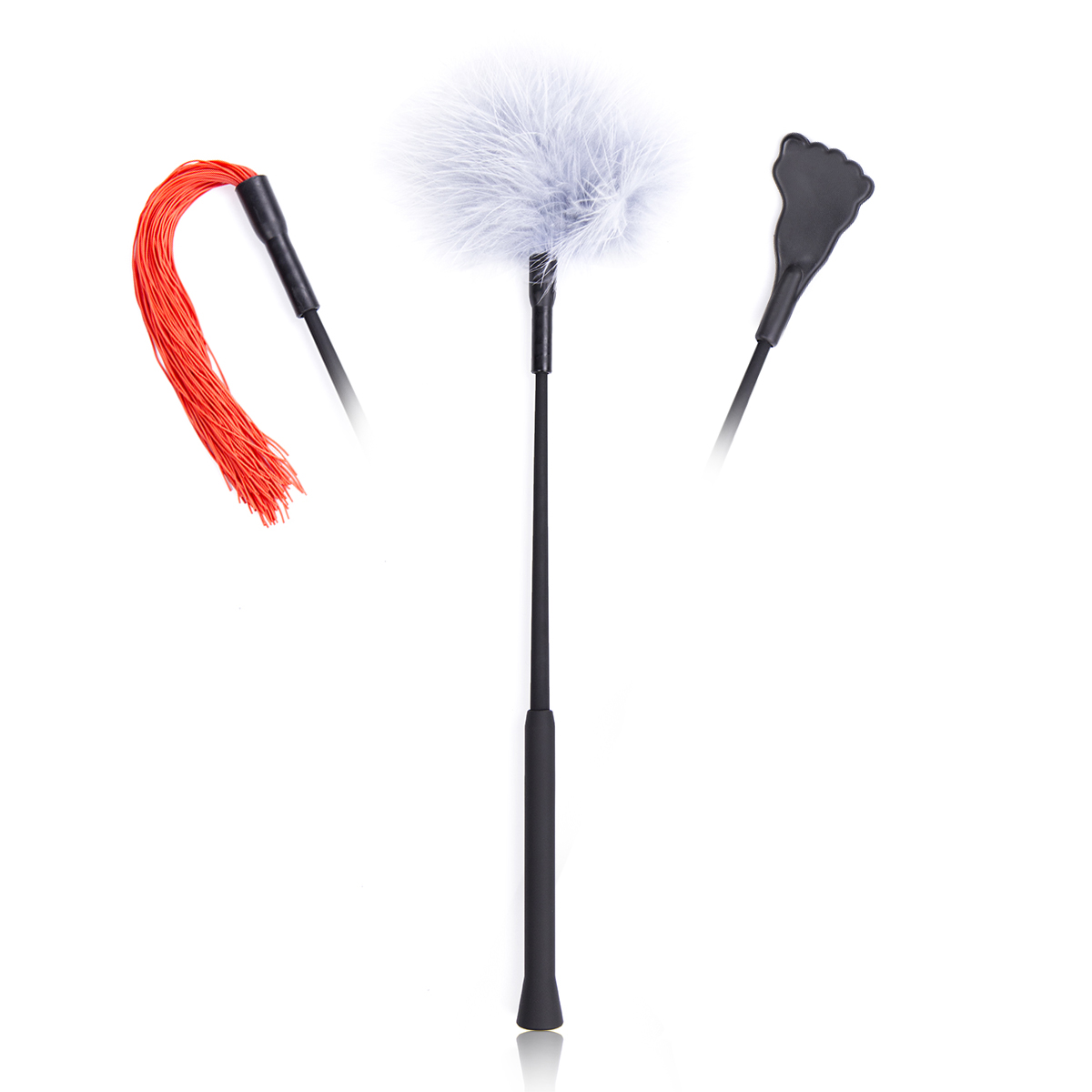 趣愛閣-東莞成人用品廠家直銷SM用品：趣味可拆卸三件套毛絨羽毛鞭子SM用品