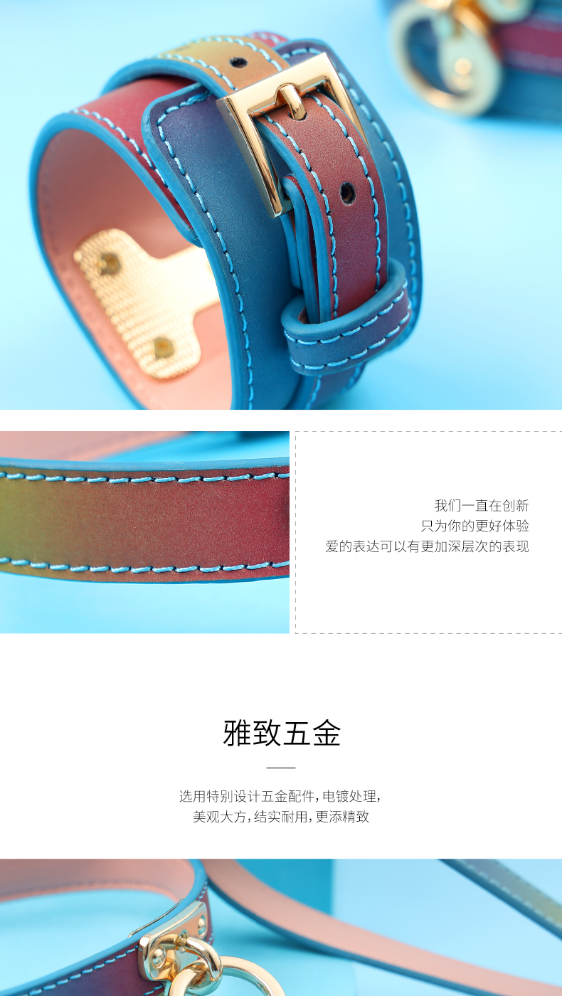 趣愛閣-成人用品批發SM用品：雙冠彩色反光7件套SM套裝SM用品