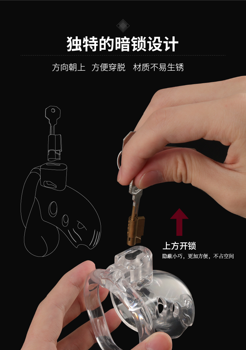 趣愛閣-性用具批發(fā)SM用品：雙冠塑膠貞操鎖SM用品