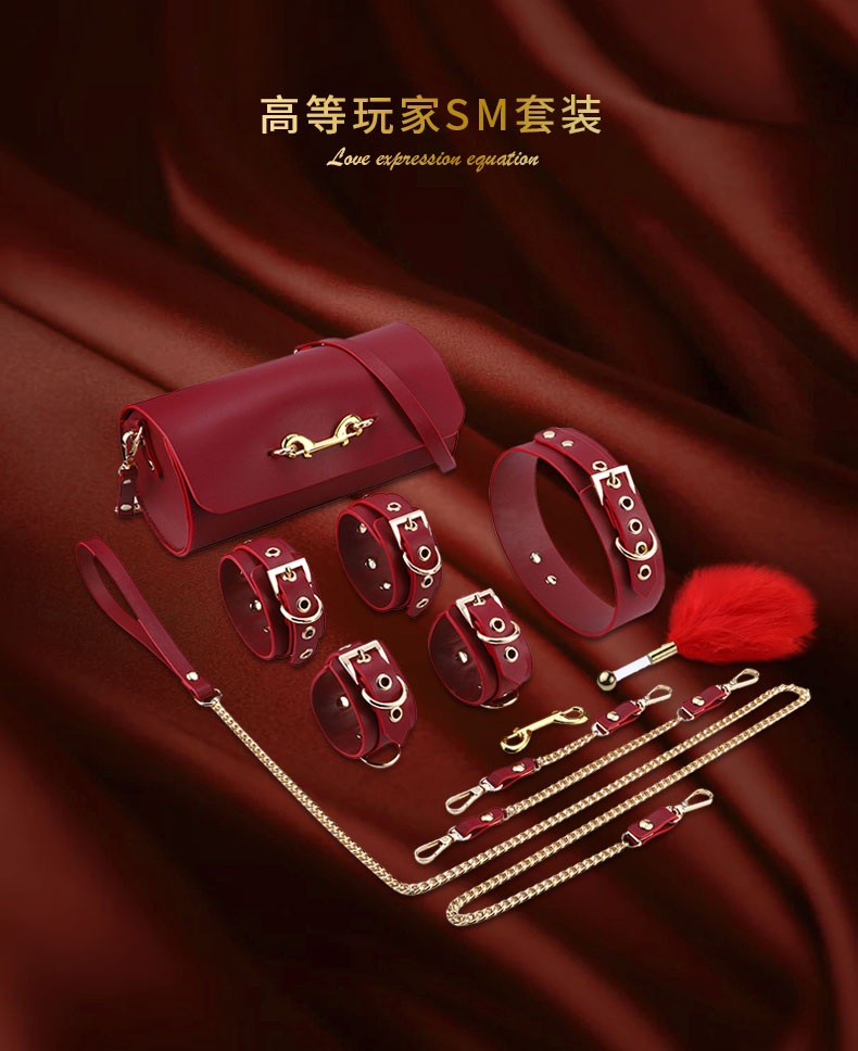 趣愛閣-廣東成人用品批發(fā)市場SM用品：雙冠圓筒包包5件套SM套裝SM用品