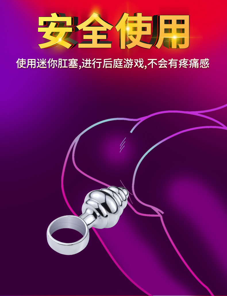 趣愛閣-成人用品進貨批發市場SM用品：雙冠戒指拉環大中小肛塞套裝SM用品
