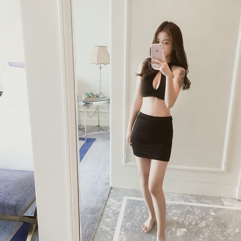 趣愛閣-情趣用品批發貨源情趣內衣：香黛兒1144白衣黑裙秘書套裝情趣內衣