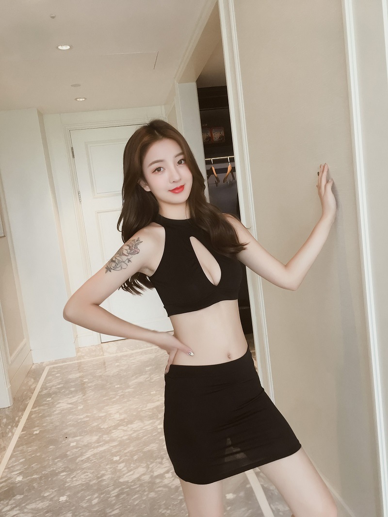 趣愛閣-情趣用品批發貨源情趣內衣：香黛兒1144白衣黑裙秘書套裝情趣內衣