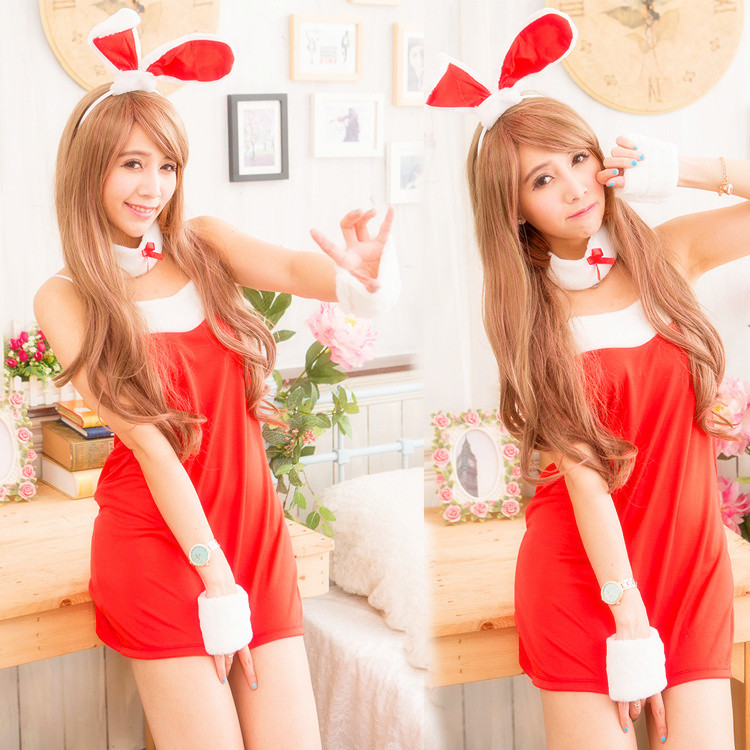 趣愛閣-成人用品批發貨源情趣內衣：香黛兒盒裝內衣制服8001粉色裙子兔女郎情趣內衣