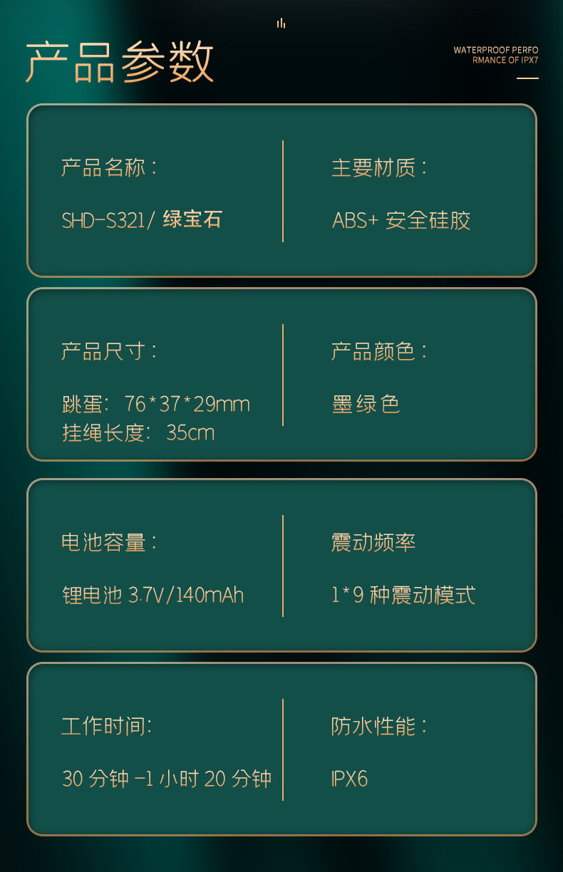 趣愛閣-成人網店穿戴震動：斯漢德SHD-S321 Beryl 綠寶石穿戴震動