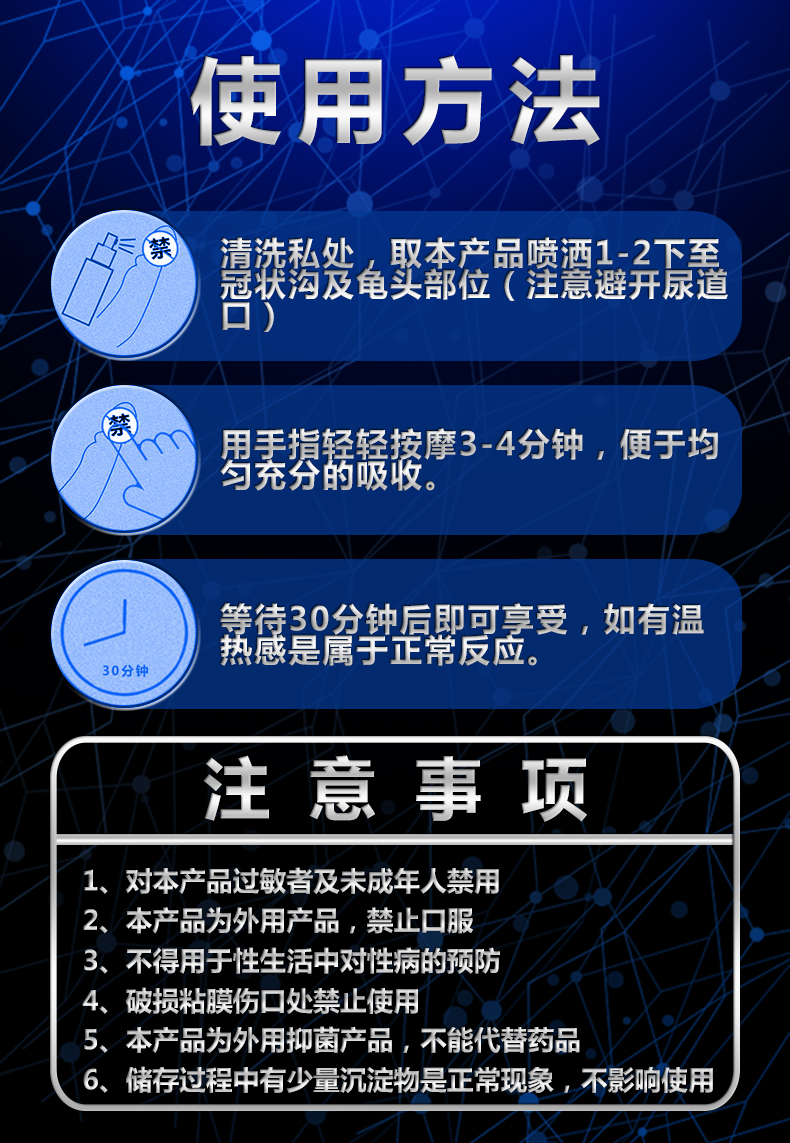 趣愛閣-開個成人用品店延時噴劑：初辰外用延時噴劑暢銷版(藍) 6ML延時噴劑