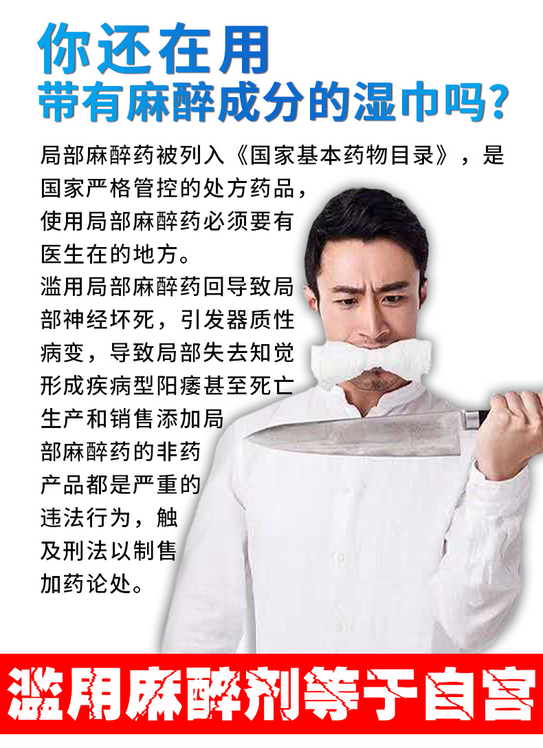 趣愛閣-開成人用品店延時(shí)噴劑：初辰扁鵲濕巾延時(shí)噴劑