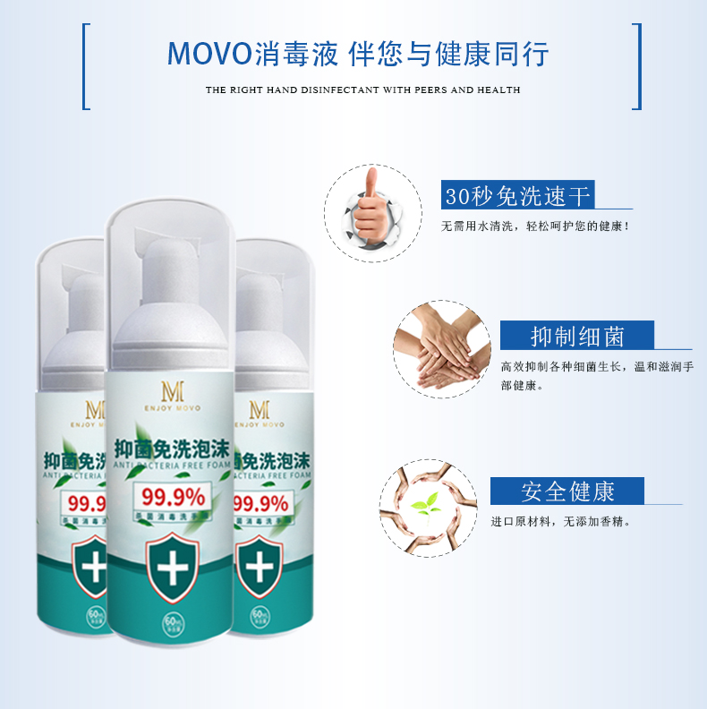 趣愛閣-批發成人用品延時噴劑：MOVO抑菌免洗消毒液[泡沫型]延時噴劑