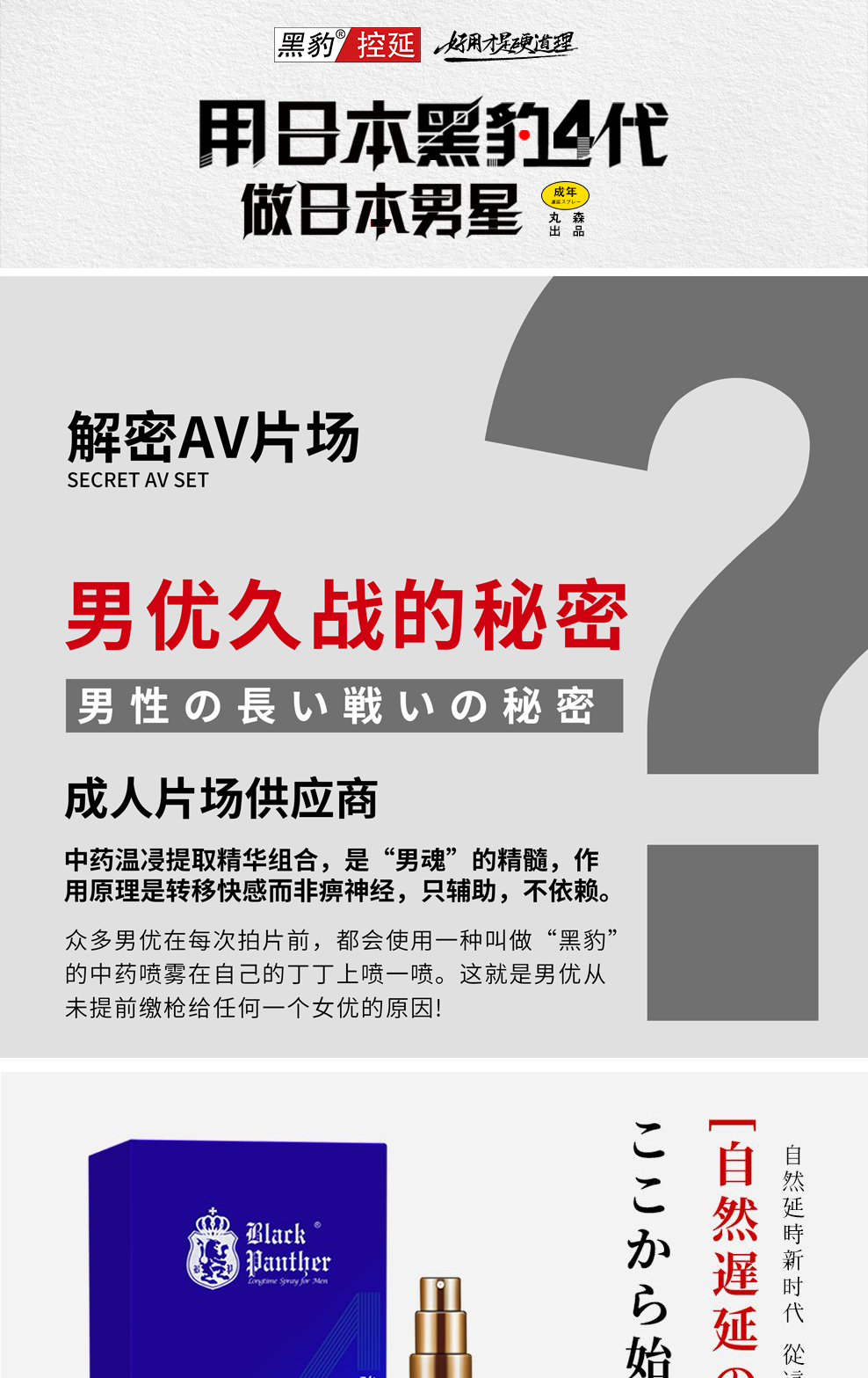 趣愛閣-微商成人用品貨源延時噴劑：黑豹四代延時噴劑