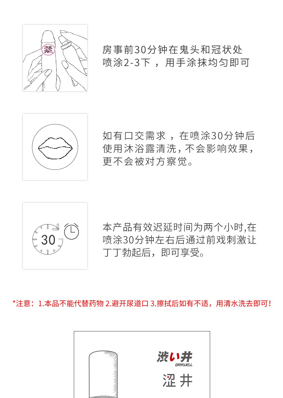 趣愛閣-無人售貨店情趣用品延時噴劑：澀井延時噴劑30ml延時噴劑