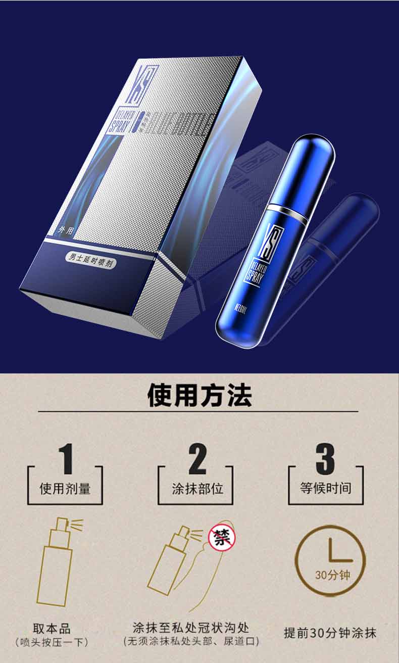 趣愛閣-情趣用品專賣店延時噴劑：炎色藍(lán)色暢享版6ml延時噴劑