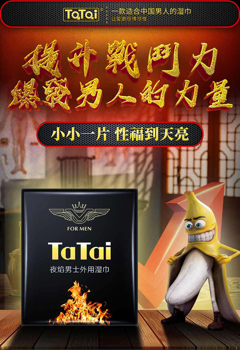 趣愛閣-廣州成人用品延時噴劑：夜焰濕巾詳情頁延時噴劑