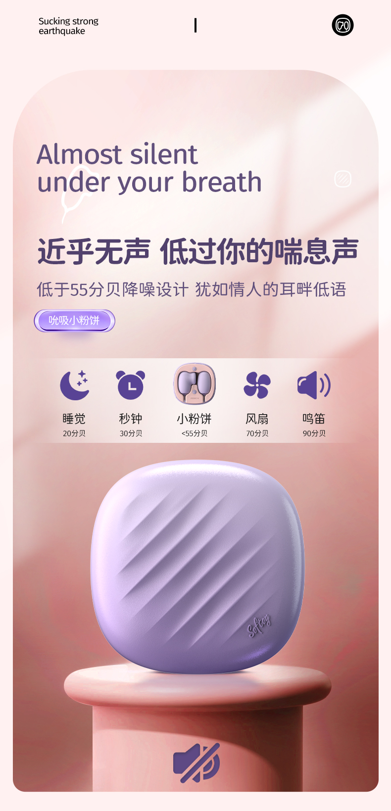 趣愛閣-成人情趣店跳蛋：杰士邦Softoy系列小粉餅雙線跳蛋吮吸震動款跳蛋