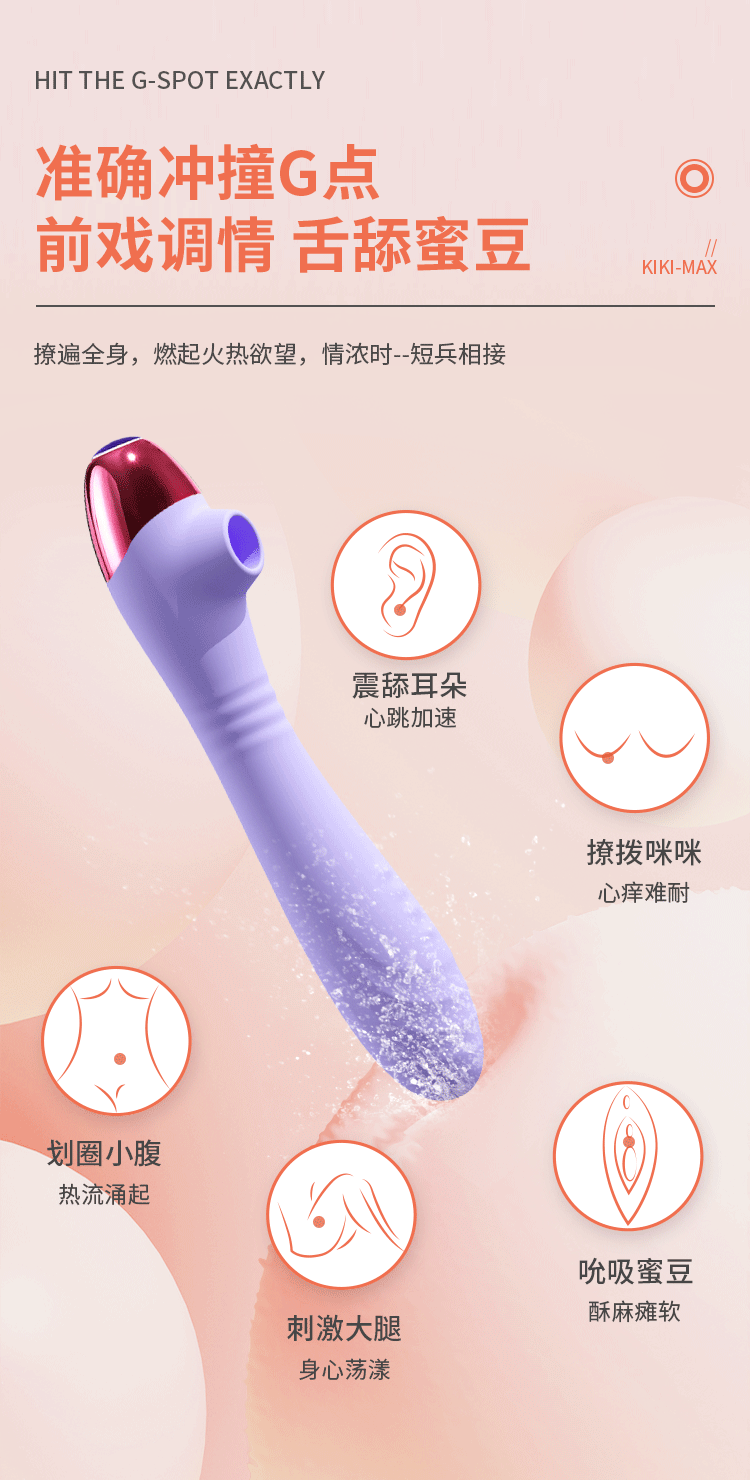 趣愛閣-廣東成人用品穿戴震動：歐亞思KIKI max吮吸衷動按摩棒紫穿戴震動